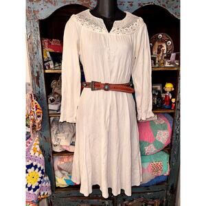 VINTAGE 70's COTTON GAUZE CROCHET GEORGE GEORGIU PALAT DRESS